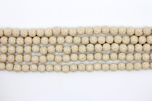 Beige Lava Gemstone Beads, 8mm, Round